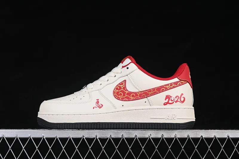 All categories Nk Air Force 1 Air Force series Nk Air Force 1 Low Air Force low-top Nike Air Force 1'07 Low Year of the Horse limited edition Auspicious rice red hook Air Force 1 low-top casual sneakers MZ9588-820